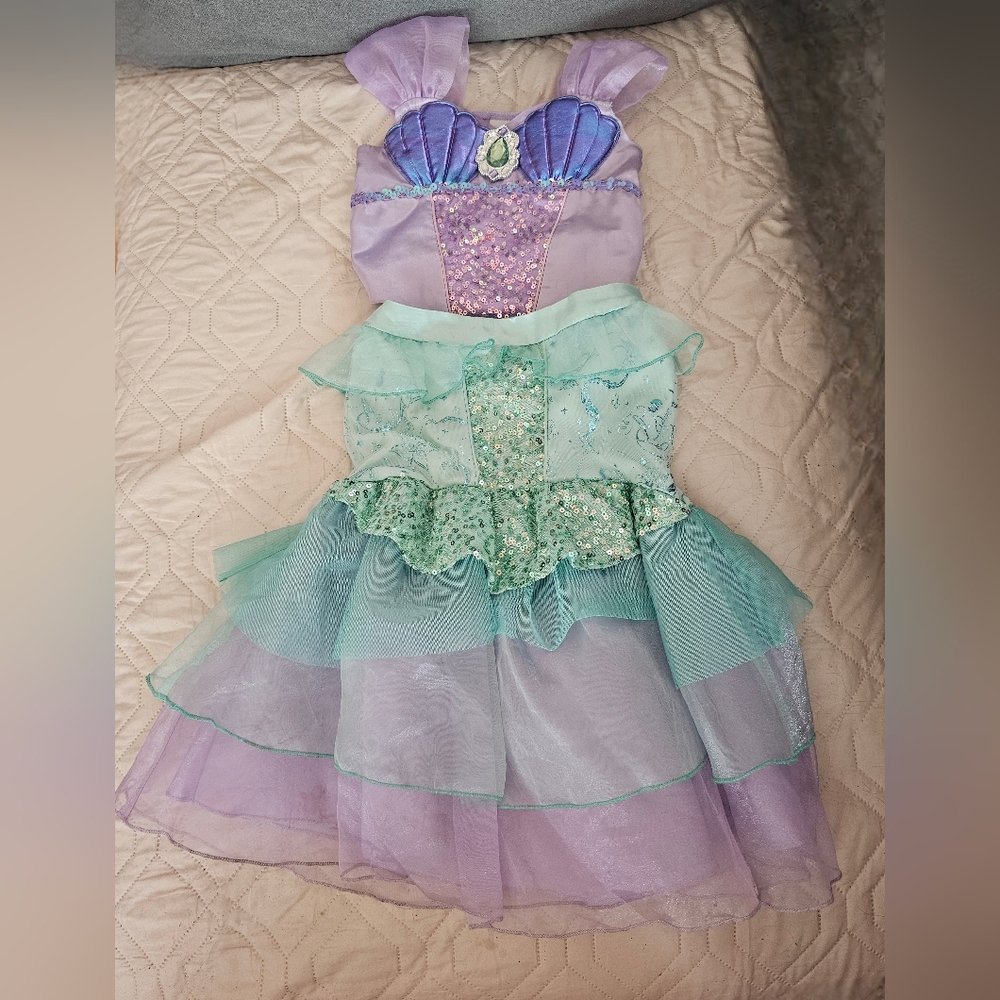 4t Disney Brand Ariel Two Piece Luxe Dress Up Costume Little Mermaid